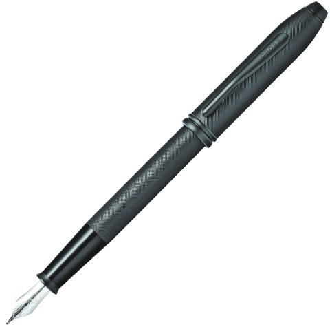  Перьевая ручка Cross Townsend, Black Micro Knurl PVD BT (Перо F)