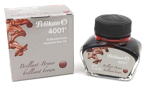  Флакон с чернилами для перьевой ручки Pelikan INK 4001, Brilliant Brown