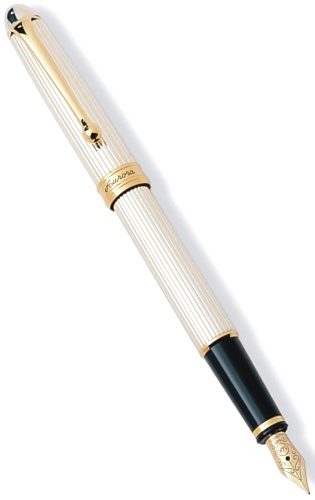 Перьевая ручка Aurora Series 88, продольное гильоше, Silver GT (Перо F)