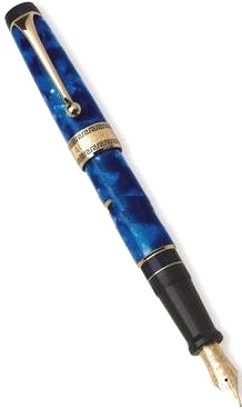 Перьевая ручка Аврора Optima Auroloide, Blue GT (Перо F)