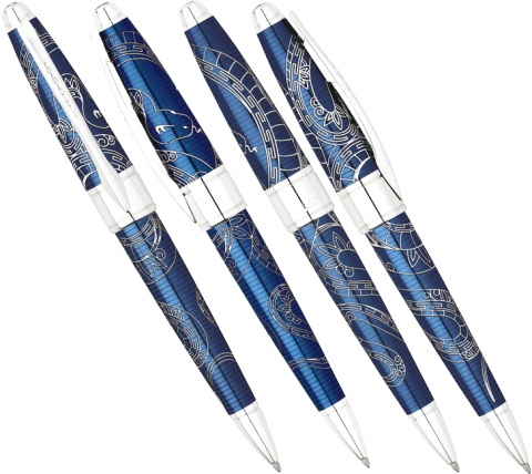 Перьевая ручка Cross Apogee Special Edition Year of the Snake 2013, Prosperity Blue Lacquer CT (Перо F)
