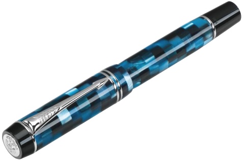 Перьевая ручка Parker Duofold Mini Check F208, Blue PT (Перо F)