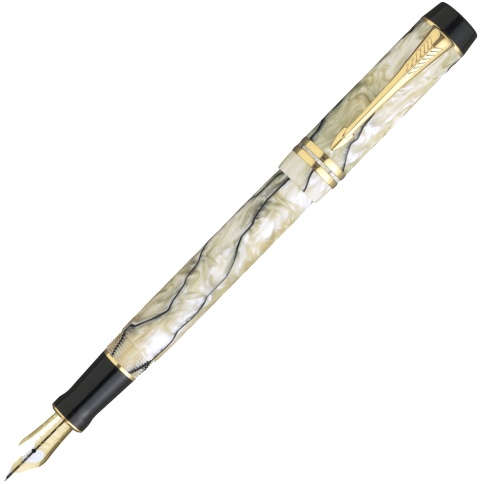 Перьевая ручка Parker Duofold Mini F286, Pearl & Black (Перо F)
