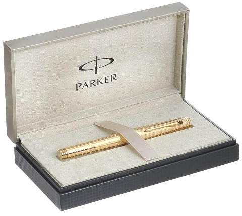 Перьевая ручка Parker Premier DeLuxe F562, Chiselling GT (Перо F)