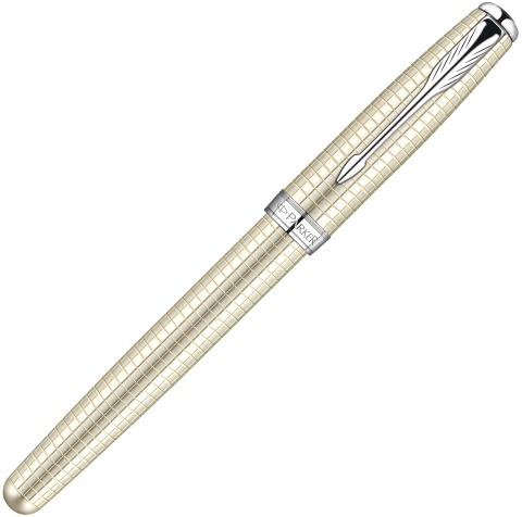 Перьевая ручка Parker Sonnet`10 F535, Ciselle Decal Sterling Silver CT (Перо F)