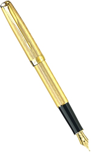 Перьевая ручка Parker Sonnet Chiselled F532, Golden GT (перо F)