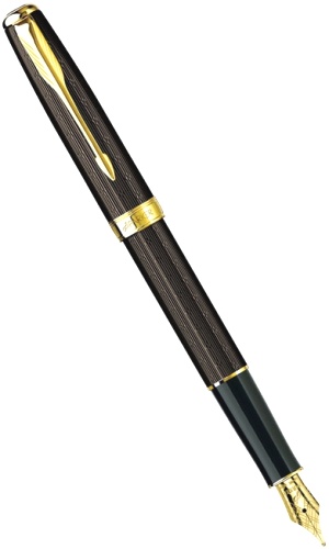 Перьевая ручка Parker Sonnet Chiselled F550, Chocolate GT (перо F)