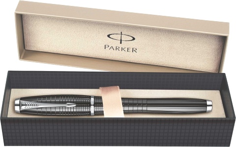 Ручка 5й пишущий узел Parker Urban Premium F504, Ebony Metal Chiselled