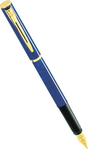 Перьевая ручка Waterman Apostrophe, Marbled Blue GT (Перо F)