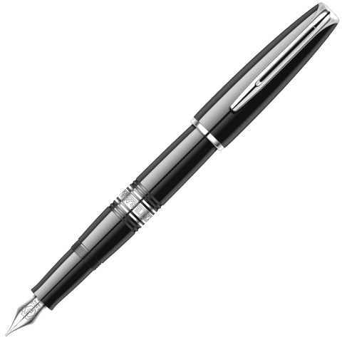 Перьевая ручка Waterman Charleston, Ebony Black CT (Перо F)