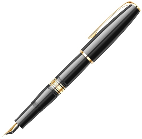 Перьевая ручка Waterman Charleston, Ebony Black GT (перо F)
