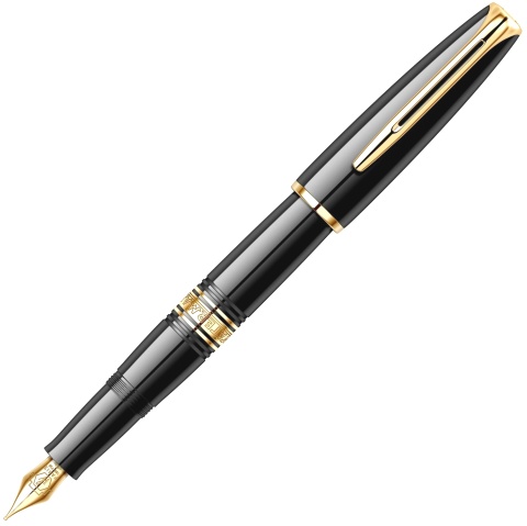 Перьевая ручка Waterman Charleston, Ebony Black GT (перо F)