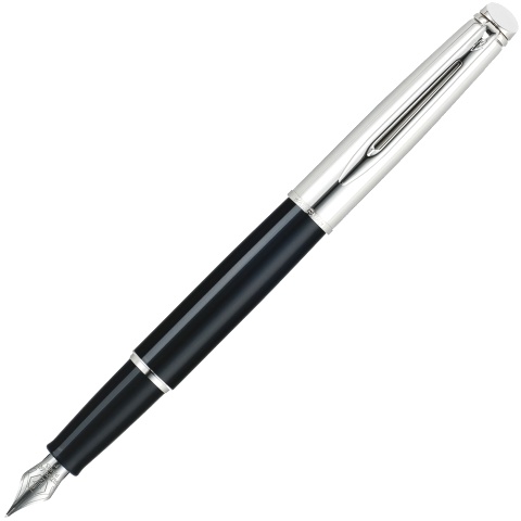Перьевая ручка Waterman Hemisphere Moonlight, Satin Black CT (перо F)