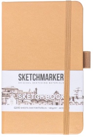 Блокнот для зарисовок Sketchmarker, 140 г/м2, А6 (9*14 см), 80 л, твердая обложка, Капучино