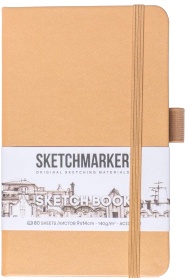  Блокнот для зарисовок Sketchmarker, 140 г/м2, А6 (13*21 см), 80 л, твердая обложка, Капучино