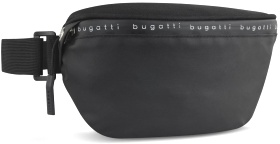 Сумка на пояс BUGATTI Blanc Delight, чёрная, нейлон RPET600D/тарпаулин/полиэстер, 24х11х12,5 см, 2 л