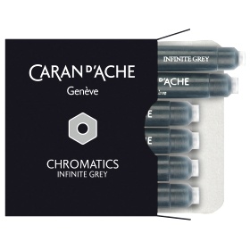  Серные картриджи с чернилами для перьевых ручек Caran d`Ache Chromatics, Infinite Grey