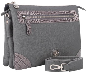  Сумка клатч Narvin Polo Grey / Croco