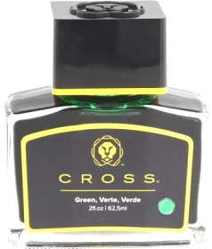 Флакон с зелеными чернилами для перьевых ручек Cross