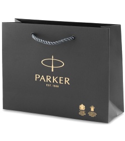 Фирменный подарочный пакет PARKER, Большой, бумажный, серый, 30*21*10 см.