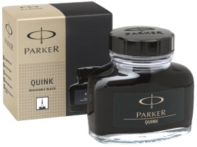 Флакон с смываемыми черными (Washable Black) чернилами для перьевых ручек Parker Quink, Z13