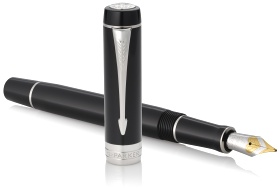  Перьевая ручка Parker Duofold Classic Centennial F77, Black CT (Перо F)