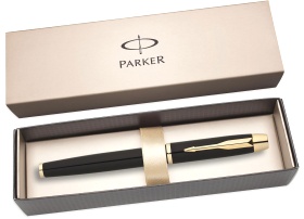 Перьевая ручка Parker I.M. Metal F220, Deep Black GT (Перо F)