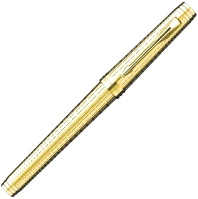 Перьевая ручка Parker Premier DeLuxe F562, Chiselling GT (Перо F)