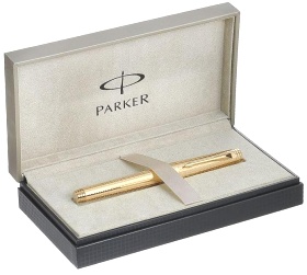 Перьевая ручка Parker Premier DeLuxe F562, Chiselling GT (Перо F)