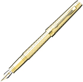 Перьевая ручка Parker Premier DeLuxe F562, Chiselling GT (Перо F)