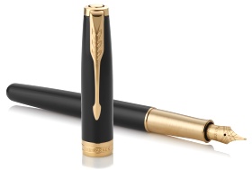 Перьевая ручка Parker Sonnet Core F530, Lacquer Deep Black GT (Перо F)