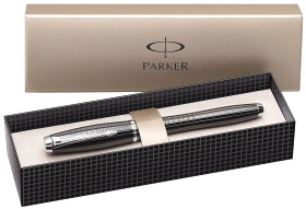 Перьевая ручка Parker Urban Premium F204, Ebony Metal Chiselled CT