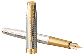 Ручка перьевая Parker Sonnet Premium, Silver Mistral GT (Перо M)