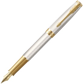 Ручка перьевая Parker Sonnet Premium, Silver Mistral GT (Перо M)