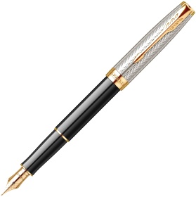    Parker Sonnet Royal Fougere SE19, Black & Chiselled Silver GT ( F)