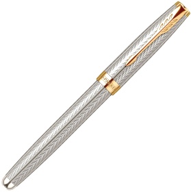  Ручка перьевая Parker Sonnet Royal Fougere SE19, Chiselled Silver GT (Перо F)