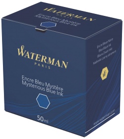Флакон с сине-черными чернилами для перьевых ручек Waterman, Mysterious Blue
