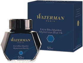 Флакон с сине-черными чернилами для перьевых ручек Waterman, Mysterious Blue