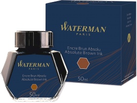 Флакон с коричневыми чернилами для перьевых ручек Waterman, Absolute Brown