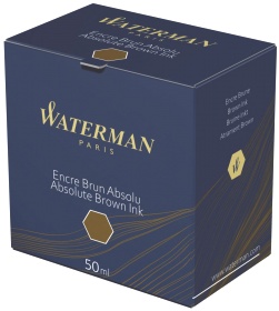 Флакон с коричневыми чернилами для перьевых ручек Waterman, Absolute Brown