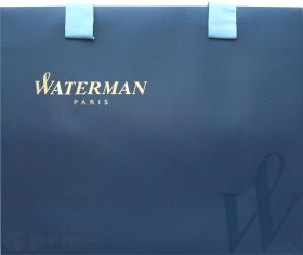 Фирменный подарочный пакет WATERMAN, Большой, бумажный, синий, 29*26*10 см.