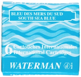 Картриджи MINI Южное море для перьевой ручки Waterman, South See Blue