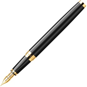 Перьевая ручка Waterman Exception Slim, Black Lacquer GT (Перо M)