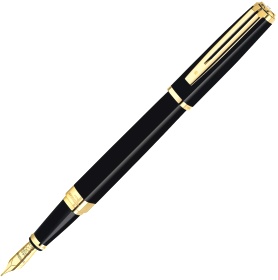    Waterman Exception Slim, Black Lacquer GT ( F)
